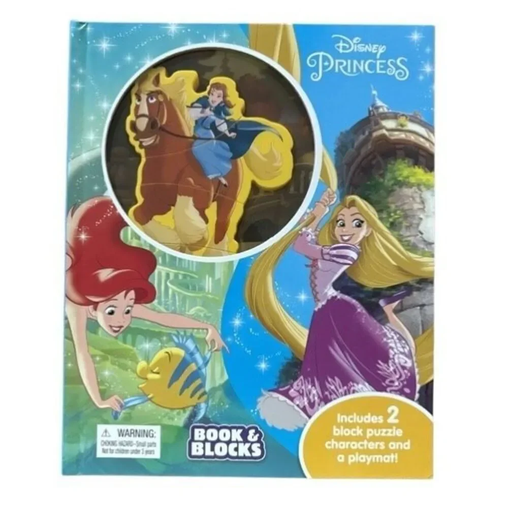 Disney Princess Book & Blocks With 2 Block Puzzle Characters